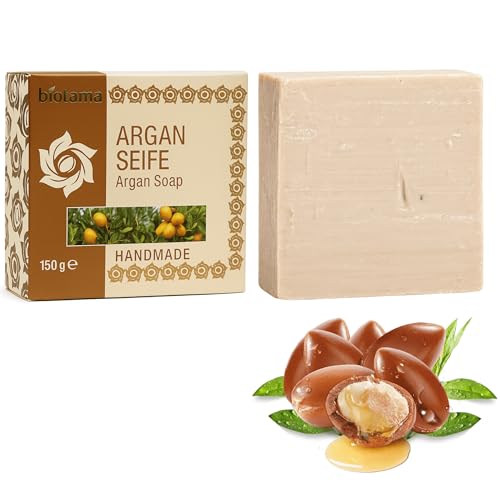 150g Handmade Argan-Seife mit echtem Arganöl– Ohne Plastik – Natürliche Pflege für Haut & Körper, Handseife, Gesichtsseife Und Körperseife- Männer Und Frauen (Argan-Seife) von Biotama