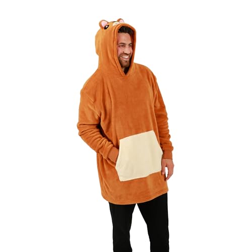 Bioworld Bear Hoodie Decke 2 in 1 Kissen tragbare Hoodie Decke, Braun, Einheitsgröße von Bioworld