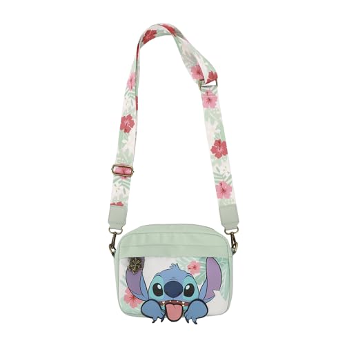 Bioworld Disney Stitch Umhängetasche mit Blumenmuster, 17,8 cm, Grün Bioworld Disney Stitch Umhängetasche mit Blumenmuster, 17,8 cm, Grün von Bioworld