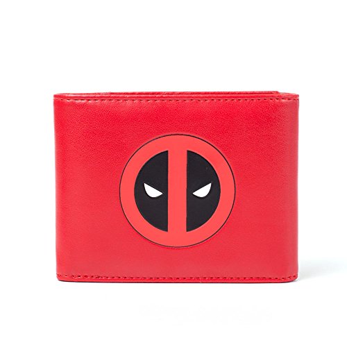 Bioworld Marvel Comics Deadpool Face Tri-fold Wallet, Red/Black (MW261704DEA) Münzbörse, 17 cm, Rot (Red) von Bioworld