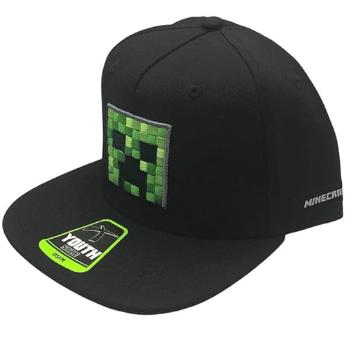 Bioworld Minecraft Baseballkappe mit gesticktem Creeper-Gesicht, für Jugendliche, Schwarz von Bioworld