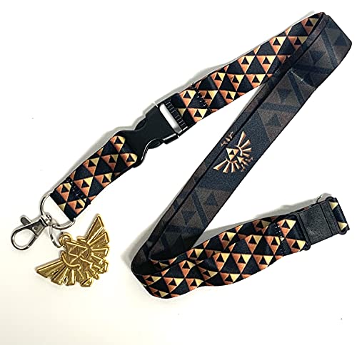 Bioworld Legend of Zelda Hyrule Crest Doppelseitiges Schlüsselband mit Tri-Force Emblem und goldenem Metall-Hyrule-Charm, Klassisch, Grün, Gewebe Bioworld Legend of Zelda Hyrule Crest Doppelseitiges Schlüsselband mit Tri-Force Emblem und goldenem Metall-Hyrule-Charm, Klassisch, Grün, Gewebe von Bioworld