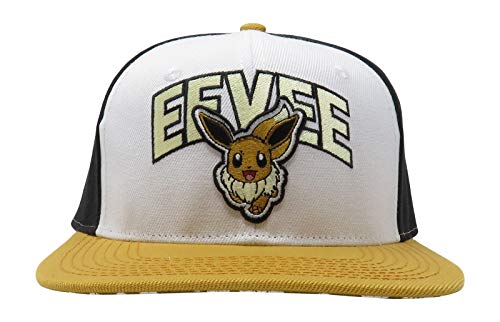 Bioworld Pokemon Eevee bestickte Snapback Cap Mütze Lizenziert Schwarz von Bioworld