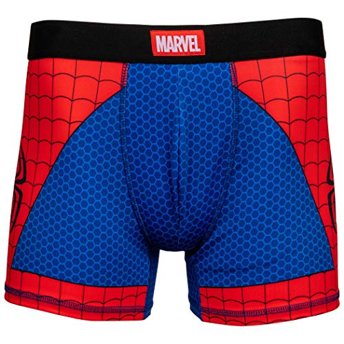 Bioworld Spider-Man Kostüm Anzug Herren Unterwäsche Boxershorts Medium (32-34) Rot, rot, 32-34 von Bioworld