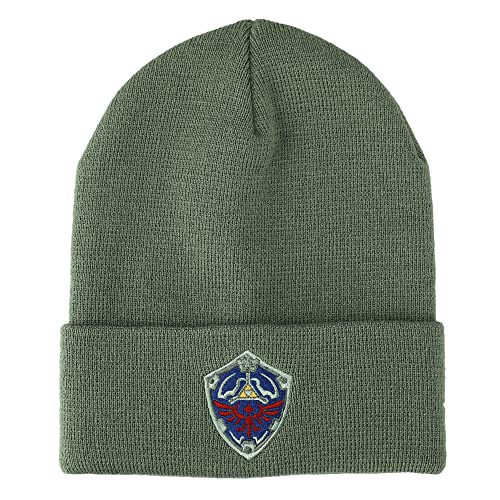 Bioworld The Legend of Zelda Hylian Shield Green Cuff Beanie, schwarz, Einheitsgr��e von Bioworld