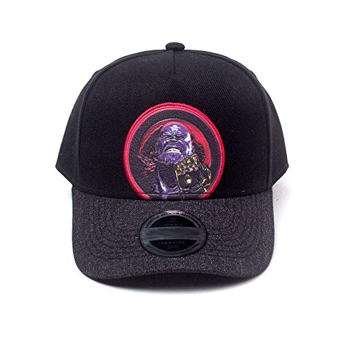 Bioworld Unisex Marvel Comics Avengers Infinity War Thanos Patch Curved Bill Cap Baseballkappe, Schwarz (Schwarz Schwarz), Einheitsgröße von Bioworld