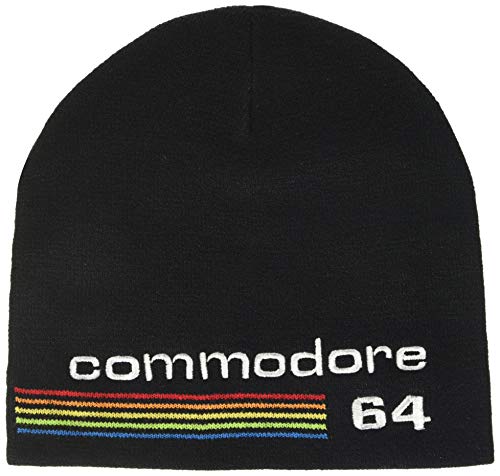 Bioworld Unisex Commodore 64 Embroidered Logo Cuffless Beanie, Black (KC622658C64) Strickmütze, Schwarz (Schwarz Schwarz), Einheitsgröße von Bioworld