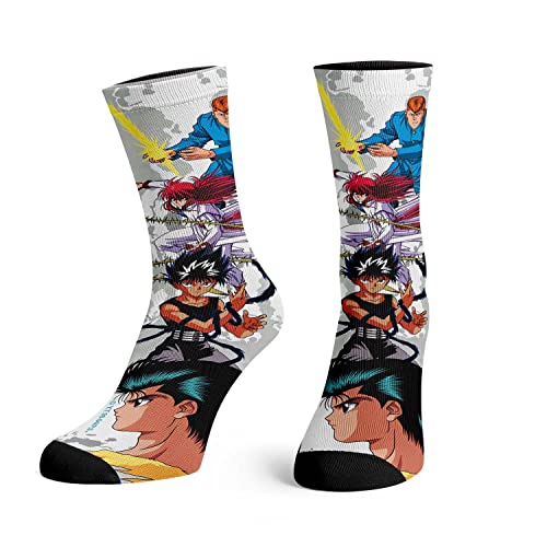 Bioworld Yu-Yu Hakusho Crew Socken für Männer Frauen Ghost Files Manga Anime Sublimierte Socken 1 Paar, Mehrfarbig, Einheitsgr��e von Bioworld