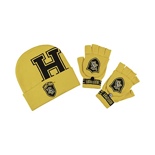 Harry Potter Hufflepuff Hut & Handschuh Kombi-Set, Schwarz , One size Harry Potter Hufflepuff Hut & Handschuh Kombi-Set, Schwarz , One size von Bioworld
