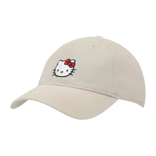 Hello Kitty Baseballkappe mit gesticktem Charakter, unstrukturiert, Hellbraun, Einheitsgr��e von Bioworld