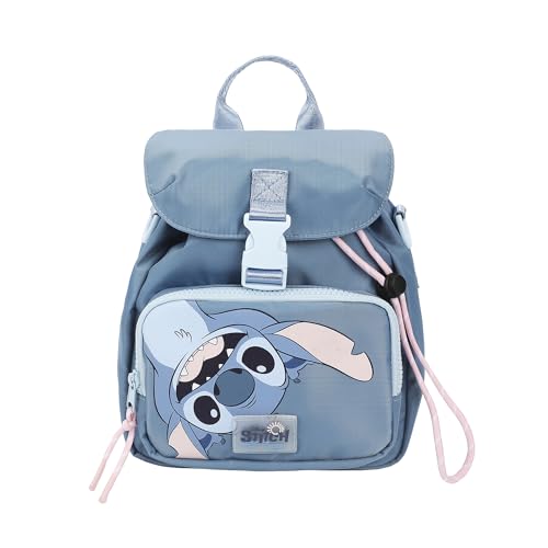 Lilo & Stitch Upside-Down Stitch Mini-Rucksack, 20,3 cm, Blau von Bioworld