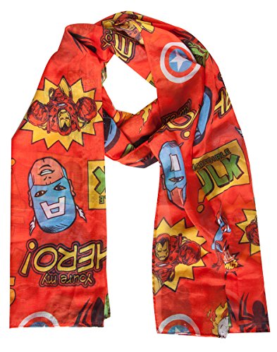 Marvel Comics Retro Scarve Comics Woven Fashion Scarf With All Over Print Multicolor von Bioworld