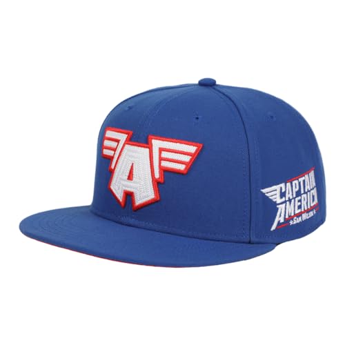 Marvel Universe Captain America A Logo Blue Snapback Hat-OSFA, Blau, Einheitsgröße von Bioworld