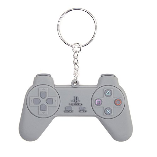 SONY PlayStation Rubber Resin PlayStation One Gaming Controller Model Keyring Grey KE128828SNY von Bioworld