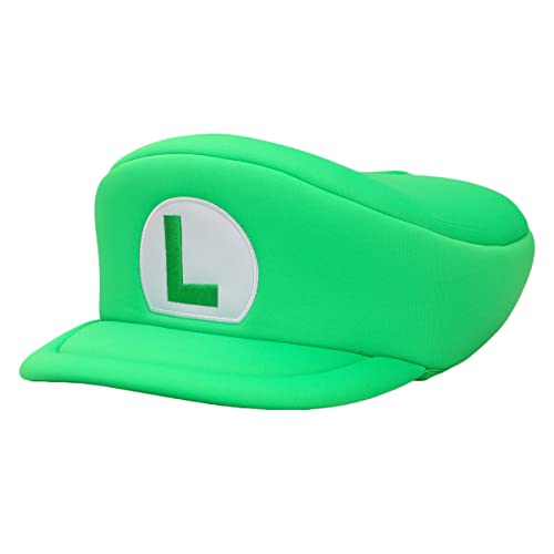 Super Mario Bros Bestickte Luigi L Patch Herren Grün Barett Cap, Grün , Einheitsgröße von Bioworld