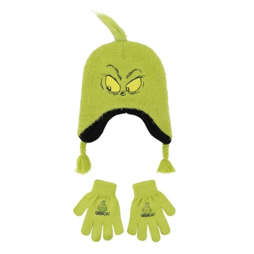 The Grinch Big Face 2-teiliges Set Beanie Mütze & Magic Gloves, The Grinch Big Face 2er Pack, Einheitsgröße von Bioworld