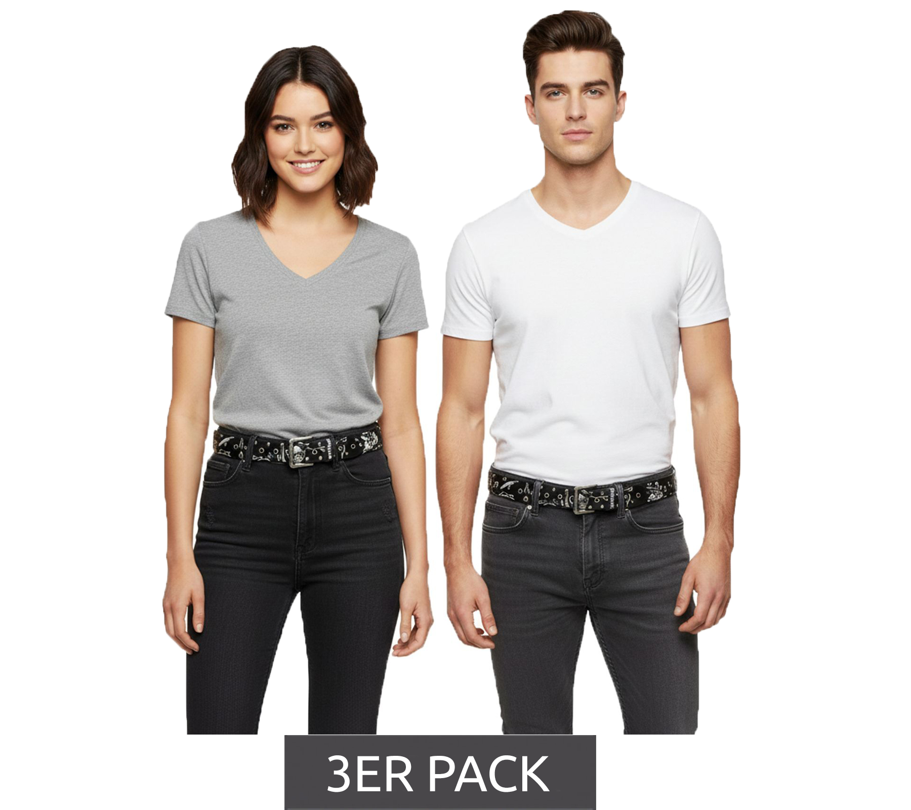 3er Sparpack Motörhead Gürtel für Damen oder Herren Einheitsgröße 100cm mit Logo-Schriftzug Freizeit-Gürtel BT104890MTR Schwarz/Grau von BioworldMerch