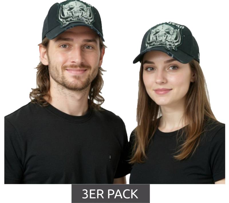 3er Sparpack Motörhead Trucker-Cap Baseball-Cap Baumwoll-Cap mit Netzeinsatz Fan-Artikel TC110380MTR Schwarz/Weiß 3er Sparpack Motörhead Trucker-Cap Baseball-Cap Baumwoll-Cap mit Netzeinsatz Fan-Artikel TC110380MTR Schwarz/Weiß von BioworldMerch