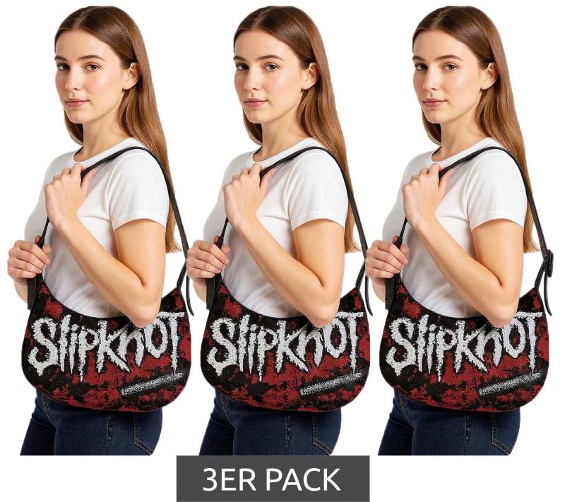 3er Sparpack Slipknot Metal-Band Umhänge-Tasche stylische Einkaufstasche Fan-Artikel LB111185SLPO Schwarz/Rot/Weiß 3er Sparpack Slipknot Metal-Band Umhänge-Tasche stylische Einkaufstasche Fan-Artikel LB111185SLPO Schwarz/Rot/Weiß von BioworldMerch