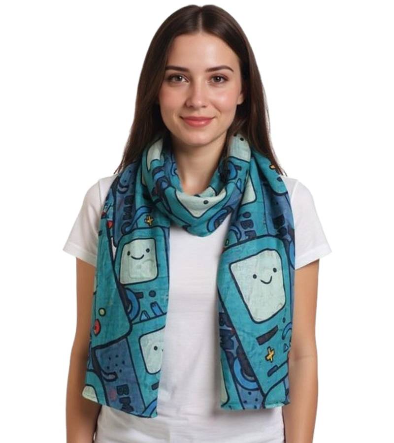 ADVENTURE TIME Halstuch mit Beemo Print 180cm langer Sommer-Schal Cartoon SF260201ADV Grün/Bunt von BioworldMerch