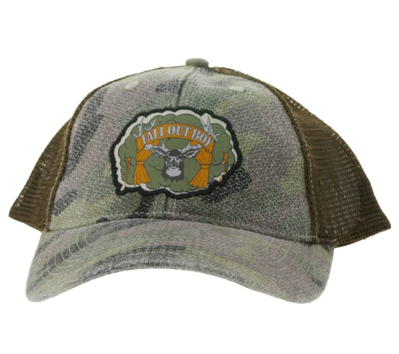 FALL OUT BOY alternative Rockband Baseball-Cap mit Logo Stickerei Trucker-Cap Camouflage TC104185FOB Grün/Braun von BioworldMerch