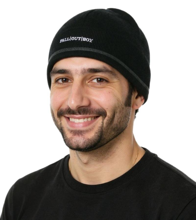 Fall Out Boy Beanie kuschelige doppellagige Strickmütze stylische Mütze Fan-Artikel KC106746FOB Schwarz von BioworldMerch