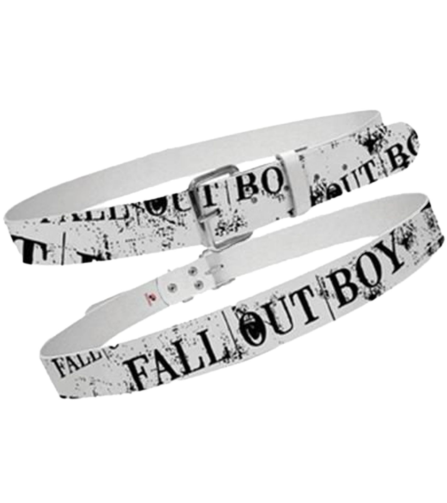 Fall Out Boy Rockband Leder-Gürtel mit Fall Out Boy-Schriftzug Freizeit-Gürtel BT103233FOB3 Weiß von BioworldMerch