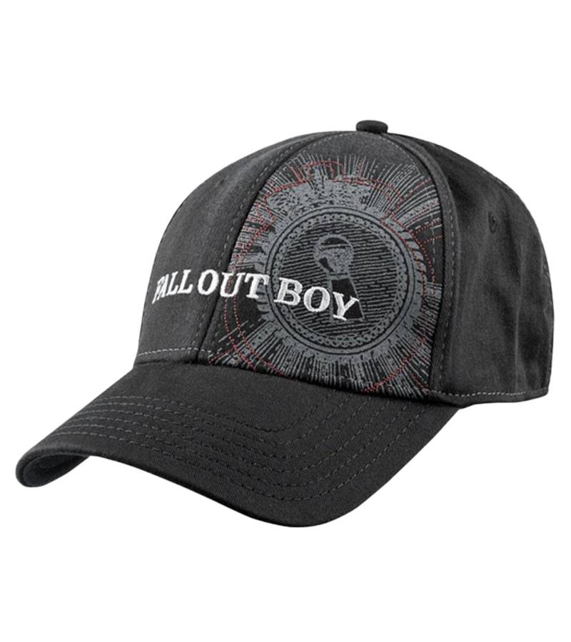 Fall Out Boy Unisex Pop-Punk Trucker-Cap mit Logo-Stickerei Baseball-Cap TC104179FOB Schwarz von BioworldMerch