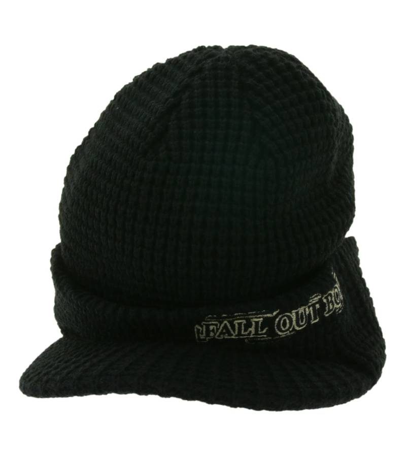 Fall Out Boy Unisex Schirm-Mütze mit "Fall Out Boy" Stickerei Schirm-Beanie Strick-Mütze KC103261FOB Schwarz von BioworldMerch