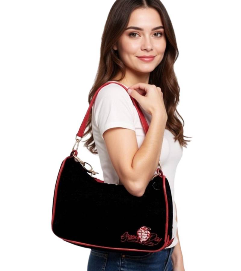 Green Day Punkrock-Band Damen Schulter-Tasche stylische Strick-Tasche Handtasche LB102733GRN0 Schwarz von BioworldMerch