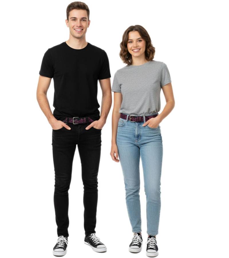 HIM Gürtel Echtleder-Gürtel mit Band-Schriftzug stylischer Freizeit-Gürtel Schwarz/Lila HIM Gürtel Echtleder-Gürtel mit Band-Schriftzug stylischer Freizeit-Gürtel Schwarz/Lila von BioworldMerch