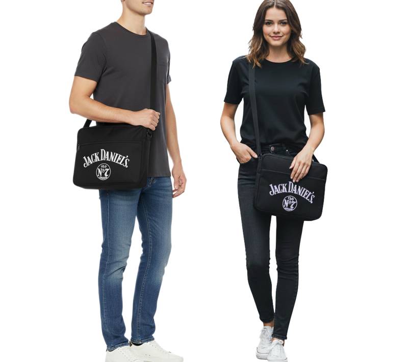 Jack Daniels Canvas Umhänge-Tasche Messengerbag Laptop-Tasche Fan-Artikel 38 x 28 x 5 cm Schwarz Jack Daniels Canvas Umhänge-Tasche Messengerbag Laptop-Tasche Fan-Artikel 38 x 28 x 5 cm Schwarz von BioworldMerch