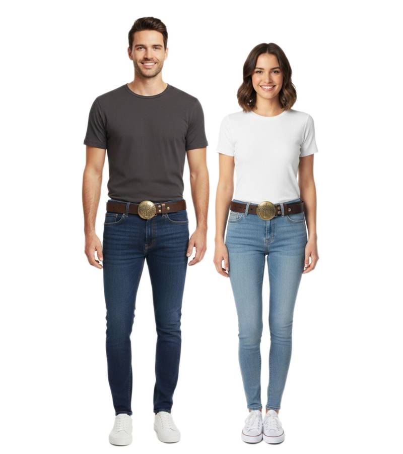 Jimi Hendrix Gürtel für Damen oder Herren stylischer Leder-Gürtel mit Logo-Schnalle Freizeit-Gürtel Braun von BioworldMerch