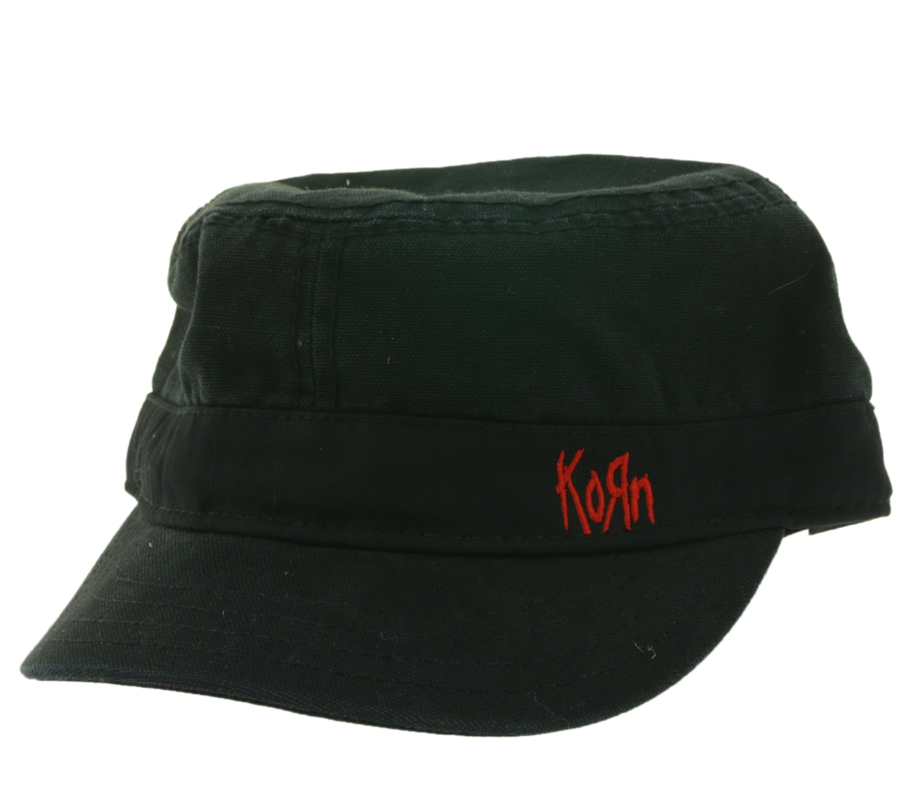 KORN Unisex Baumwoll-Cap im millitärischen Schnitt mit leicht gebogenen Schnitt Schwarz/Rot KORN Unisex Baumwoll-Cap im millitärischen Schnitt mit leicht gebogenen Schnitt Schwarz/Rot von BioworldMerch