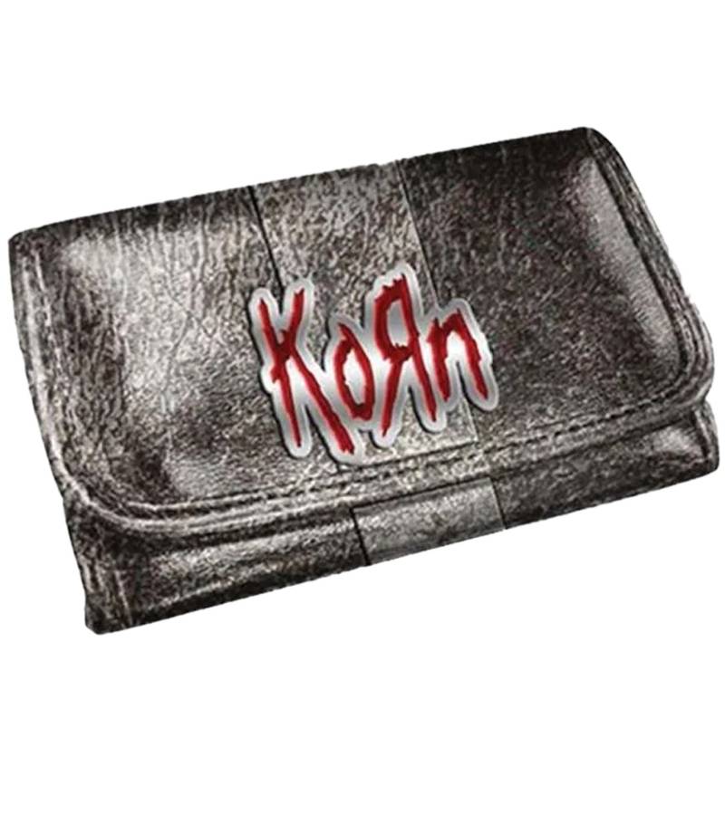 Korn Band-Brieftasche im auffälligem Look mit Logo-Schriftzug Portemonnaie GW108435KRN Silber von BioworldMerch