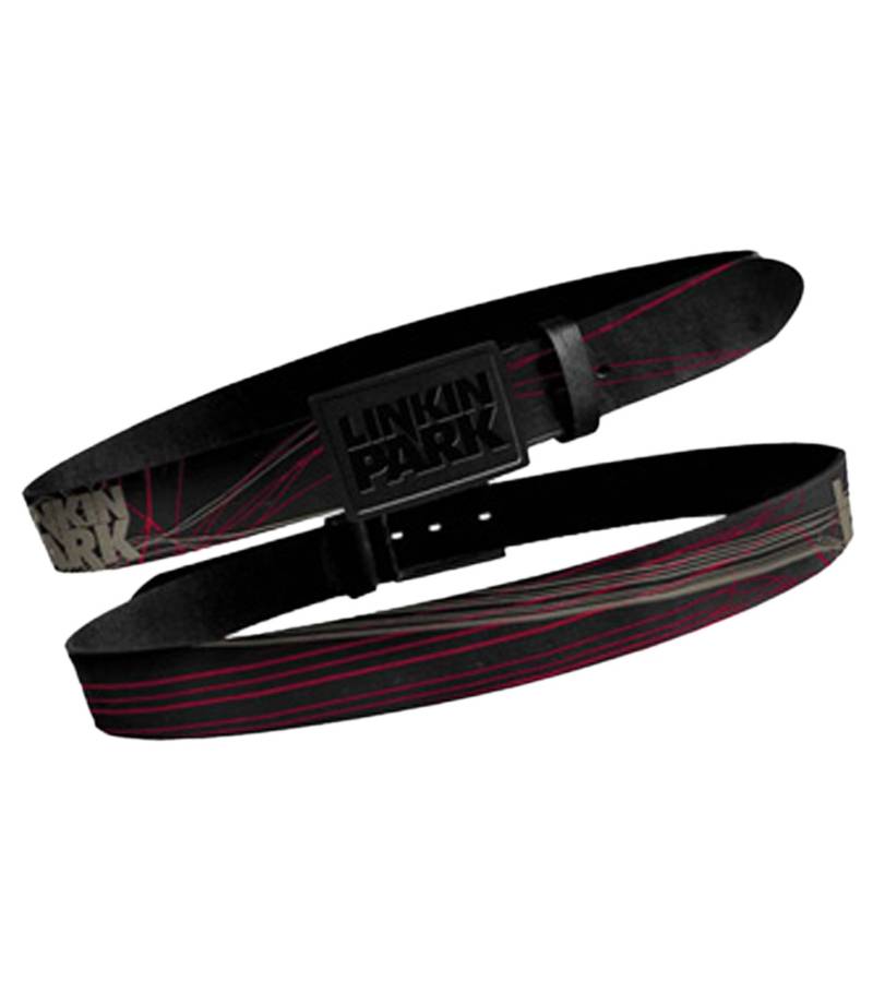 Linkin Park Rockband Leder-Gürtel mit Linkin-Park-Logo Freizeit-Gürtel BT114862LKN Schwarz von BioworldMerch