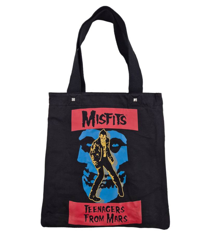 MISFITS Teenager from Mars Punkrock-Band Tote Bag Damen und Herren Schultertasche wendbar LT114889MISO 35x32 cm LT114889MISO Schwarz/Bunt von BioworldMerch