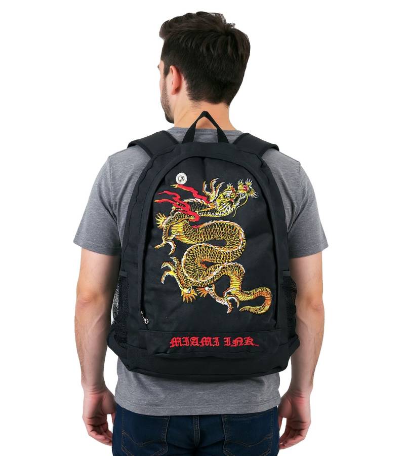 Miami Ink Orientalischer Drachentattoo-Rucksack Tages-Rucksack Schwarz Miami Ink Orientalischer Drachentattoo-Rucksack Tages-Rucksack Schwarz von BioworldMerch