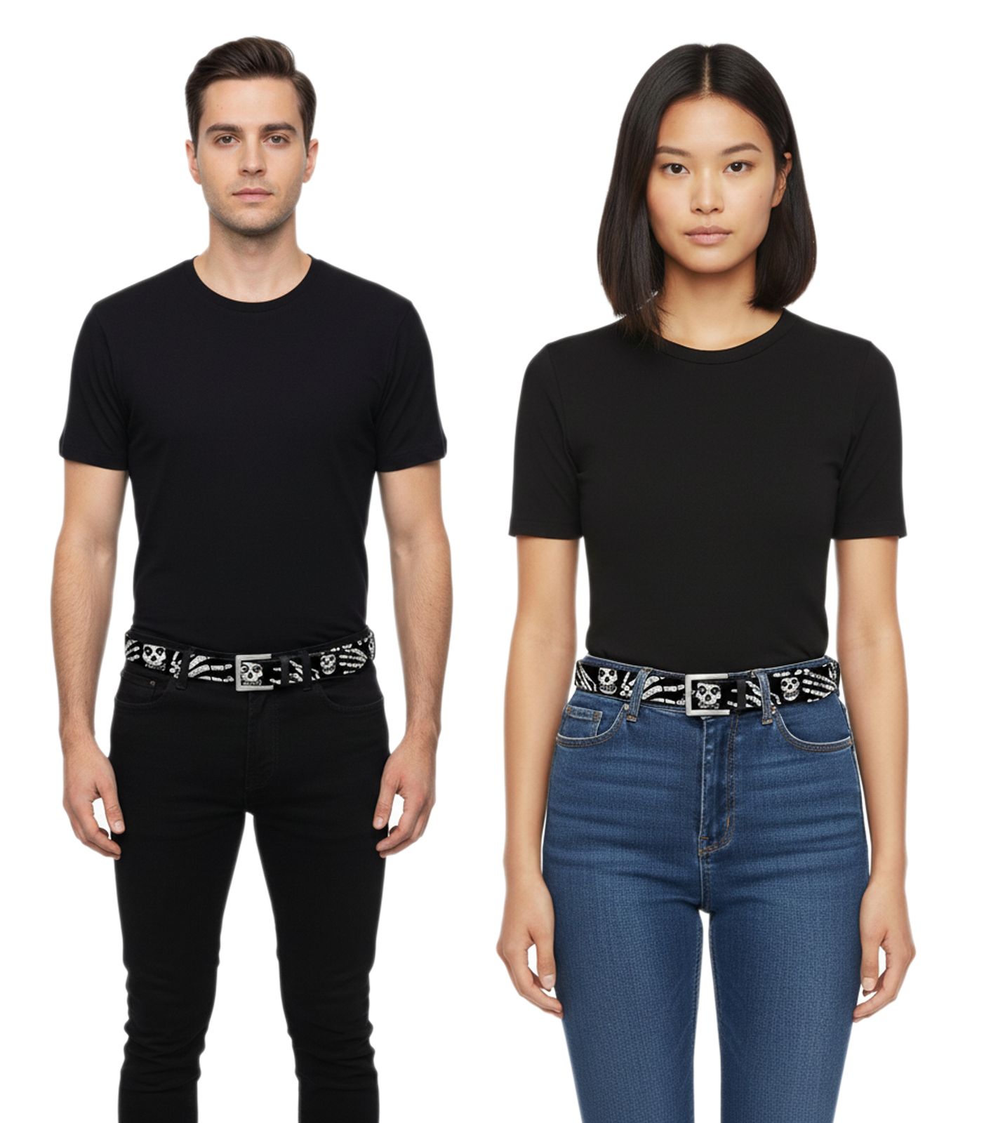 Misfits Gürtel der Punkband Damen oder Herren Leder-Gürtel verstellbarer Freizeit-Gürtel BT102610MIS4 Schwarz von BioworldMerch