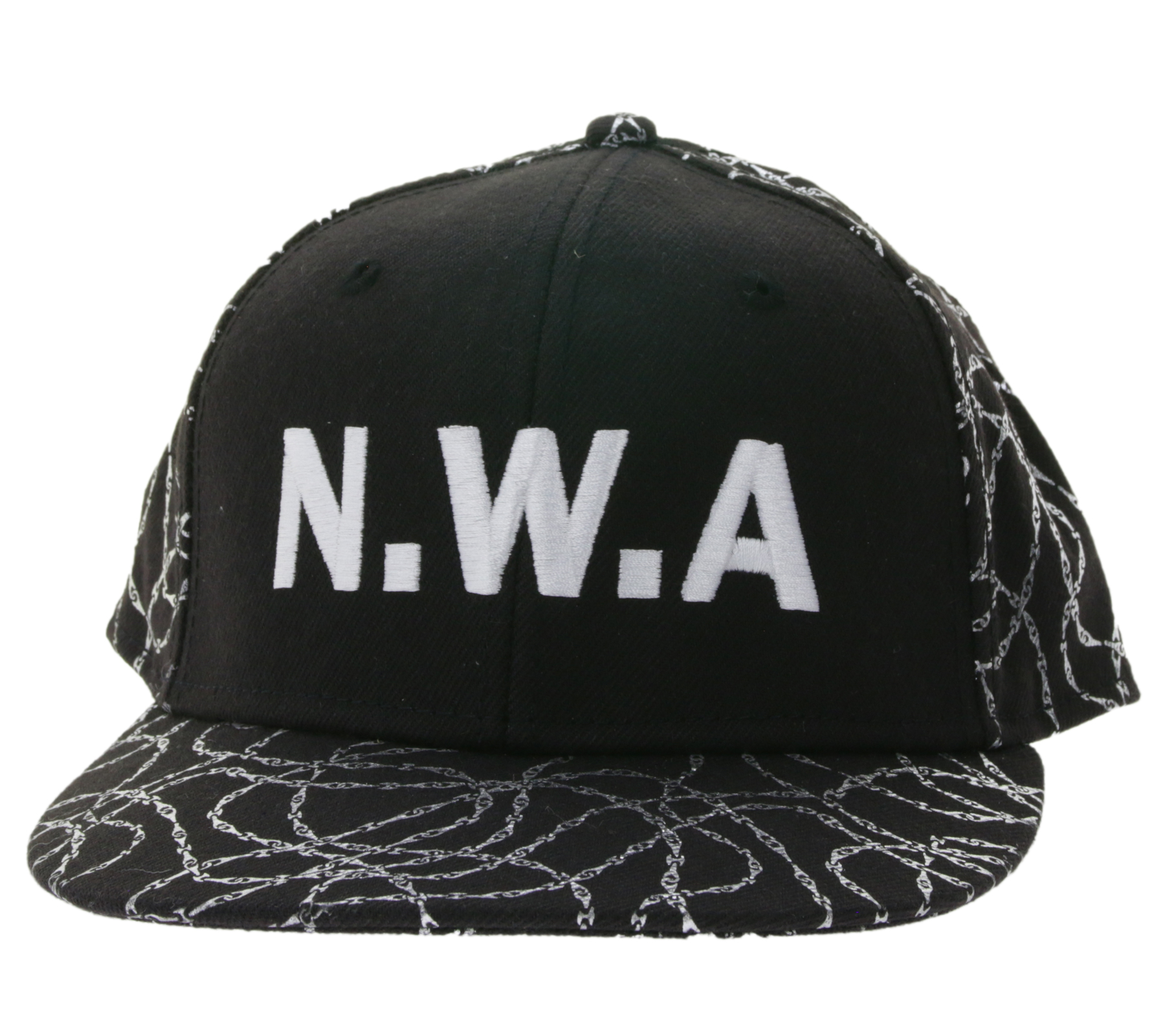 NIGGAZ WIT ATTITUDES Damen und Herren Hip Hop Cap Baumwoll-Cap Flat-Rim TC109821NWA Schwarz von BioworldMerch