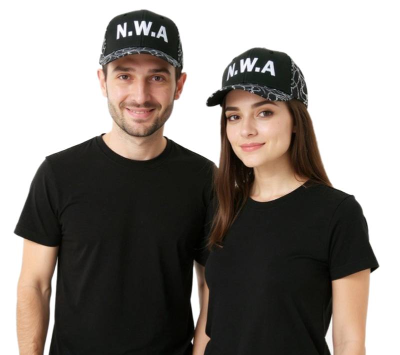 NIGGAZ WIT ATTITUDES Damen und Herren Hip Hop Cap Baumwoll-Cap Flat-Rim TC109821NWA Schwarz von BioworldMerch