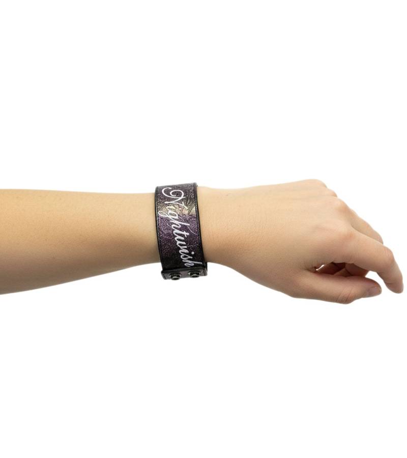 Nightwish Armband Symphonic-Metal-Band mit Logo-Schriftzug Leder-Armband Lila von BioworldMerch