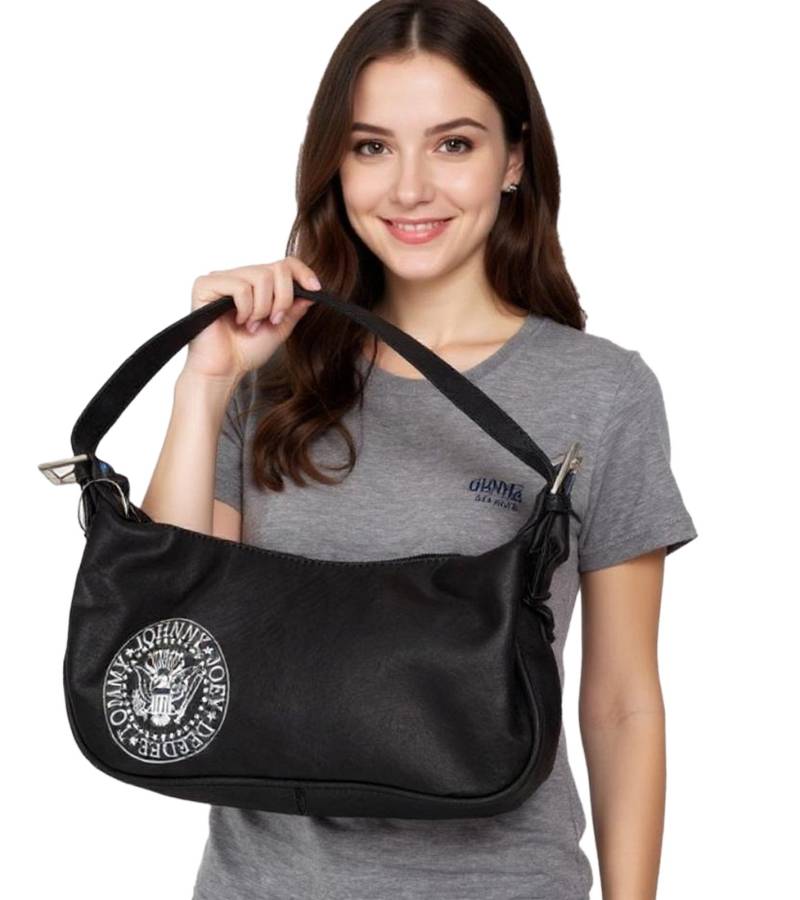 RAMONES Punkrock-Band Schulter-Tasche Damen Handtasche mit breitem Riemen LM108440RAM0 Schwarz/Grau von BioworldMerch
