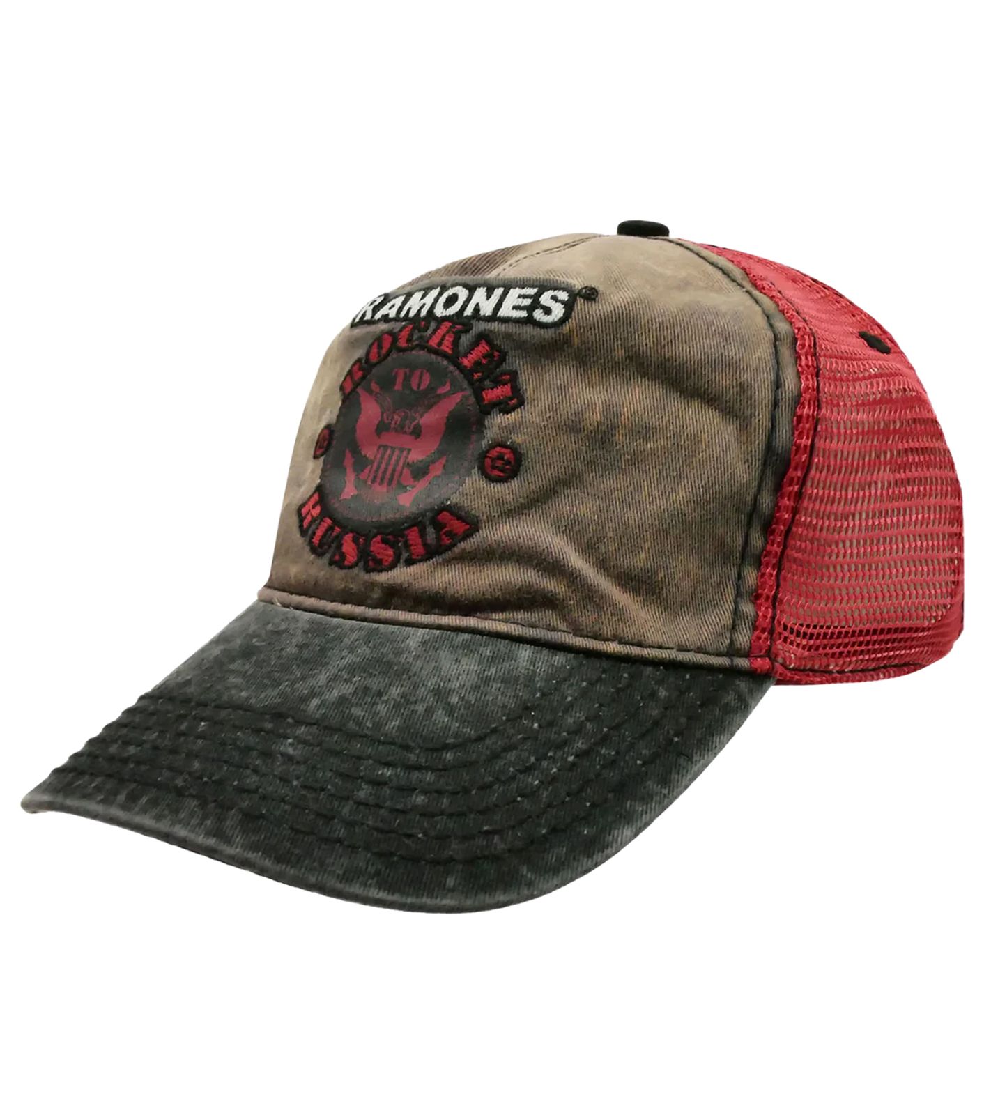 Ramones Unisex Trucker-Cap Punkrock-Band mit Logo-Stickerei Base-Cap BA156116RAM0 Braun/Rot Ramones Unisex Trucker-Cap Punkrock-Band mit Logo-Stickerei Base-Cap BA156116RAM0 Braun/Rot von BioworldMerch