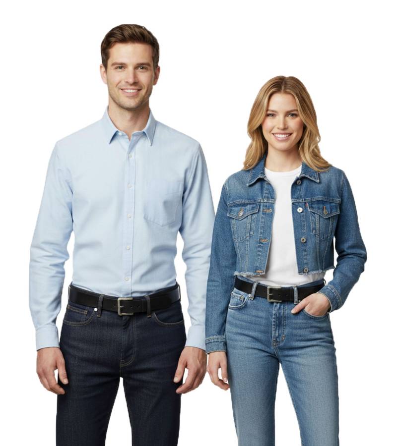 Rolling Stones Gürtel für Damen oder Herren Einheitsgröße 100cm mit Logo-Schriftzug Freizeit-Gürtel BT102789RST4 Schwarz/Weiß von BioworldMerch