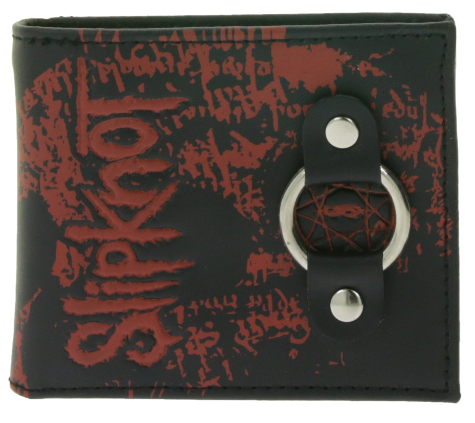 SLIPKNOT Leder-Geldbörse mit rotem auffälligen-Motiv und Aufbewahrungsbox Metalldruckknöpfen und Kette Rockiger Gothic-Style LW111132SLP Schwarz/Rot SLIPKNOT Leder-Geldbörse mit rotem auffälligen-Motiv und Aufbewahrungsbox Metalldruckknöpfen und Kette Rockiger Gothic-Style LW111132SLP Schwarz/Rot von BioworldMerch