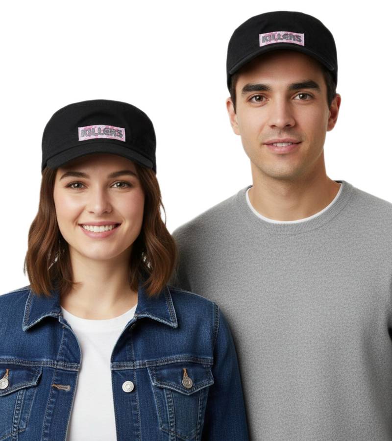 The Killers Unisex Rockband Baumwoll-Cap im millitärischen Schnitt mit leicht gebogenen Schnitt FC100456KLR Schwarz The Killers Unisex Rockband Baumwoll-Cap im millitärischen Schnitt mit leicht gebogenen Schnitt FC100456KLR Schwarz von BioworldMerch
