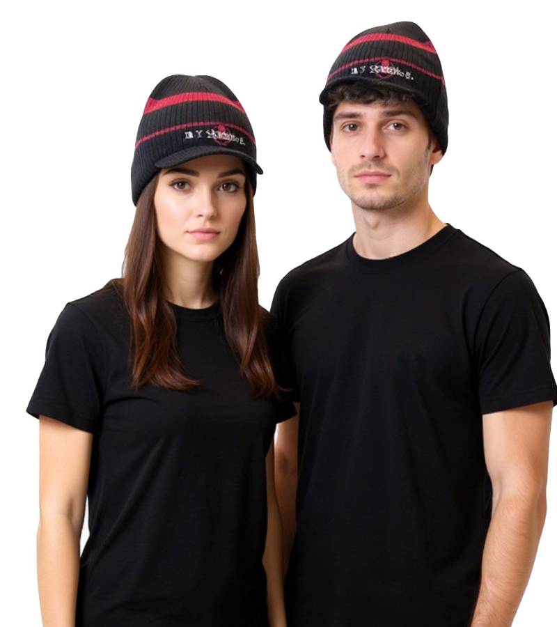 My Chemical Romance Unisex Beanie mit Schriftzug Schirm-Beanie Freizeit-Mütze Schwarz/Pink/Weiß My Chemical Romance Unisex Beanie mit Schriftzug Schirm-Beanie Freizeit-Mütze Schwarz/Pink/Weiß von BioworldMerch