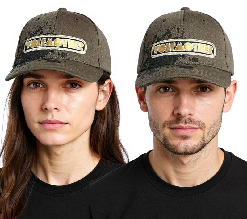 Wolfmother Unisex Rockband Trucker-Cap Baseball-Cap mit Logo-Stickerei Fan-Mütze TC110648WLM Olivgrün von BioworldMerch