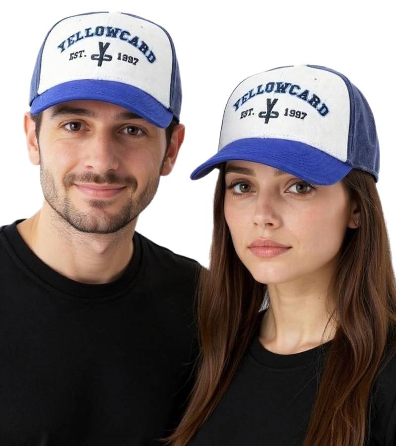 YELLOWCARD Base-Cap Pop Punk Band Fanwear mit gebogenem Schirm TC103518YWC Weiß/Blau von BioworldMerch